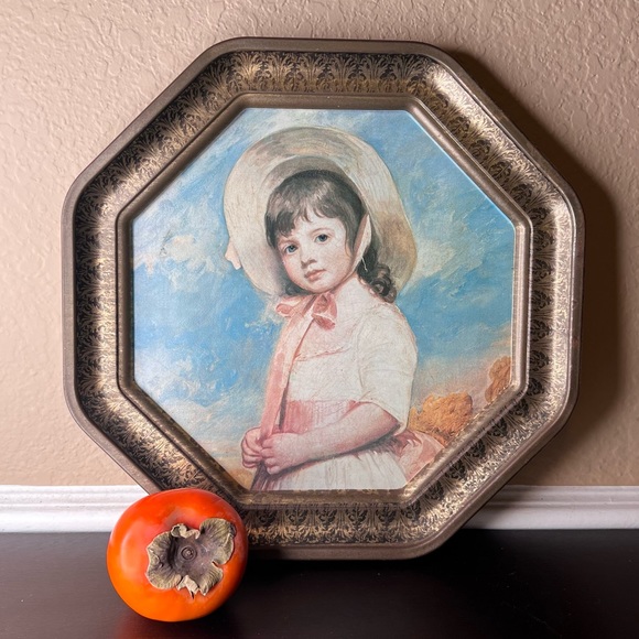 Vintage 1960’s Tin Art of Miss Juliana Willoughby by George Romney,Ready to Hang - Picture 1 of 7